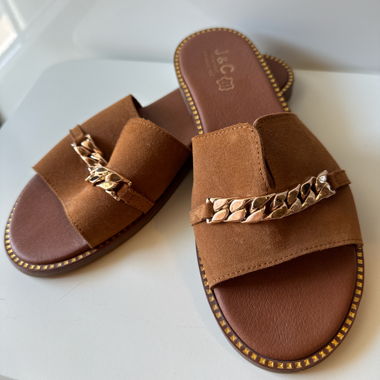Leder Flats braun - Gr. 39