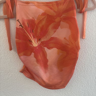 Top halter floreale arancione