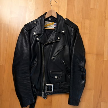 Giacca biker in pelle nera Schott