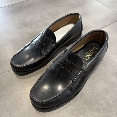 Black Leather Loafers LATINO