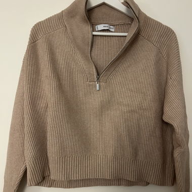 Pull en maille MNG à fermeture éclair