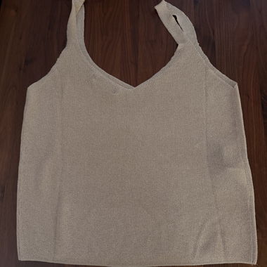 Top Senza Maniche Beige Lucido