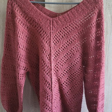 v-neck wool mesh sweater