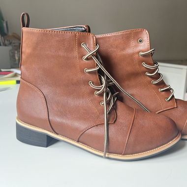 Brown new Eco  Leather Boots Size 42 
