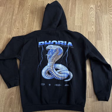 Sweat à capuche noir avec imprimé cobra