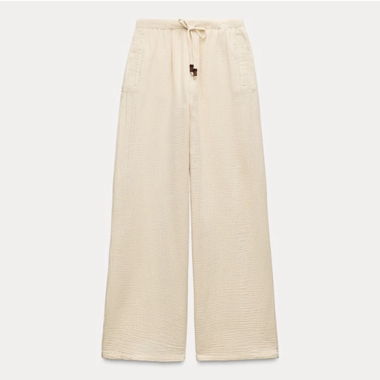 Pantaloni larghi beige