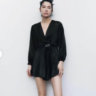 Combishort noir Zara portefeuille à ceinture