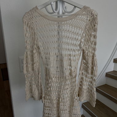 Beige Crochet Beach Dress
