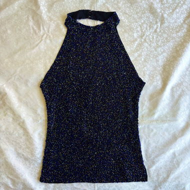 “Toi” embellished beaded halter top