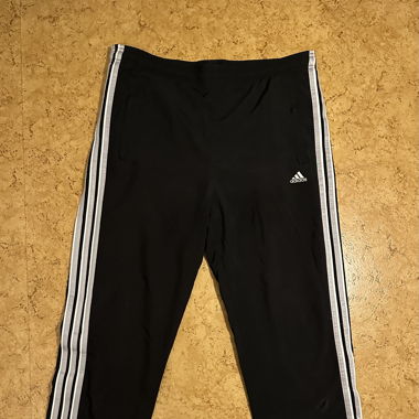Black and white Adidas Trackpants y2k 00s