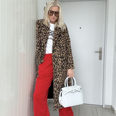 Cappotto leopardato nuovo di zecca taglia XL