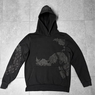 Bershka Dark/Graphic Hoodie – Size XS – Black