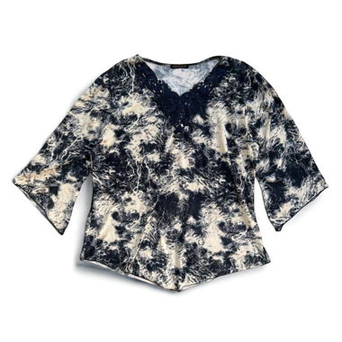 Blue-and-white Batik top