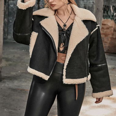 Veste en fausse fourrure Teddy noire