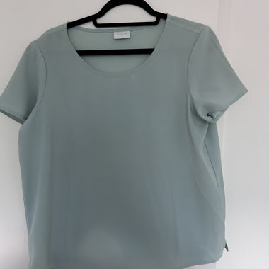 T-shirt en soie vert menthe à manches courtes