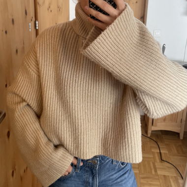 Maglione collo alto Monki beige M