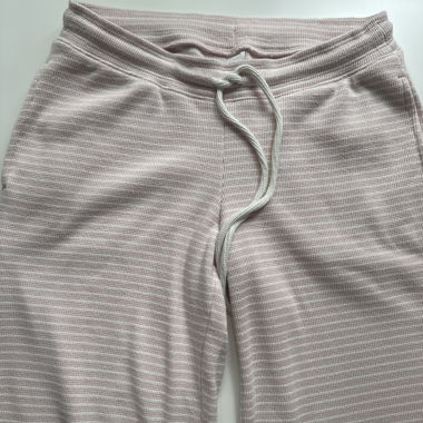 Pantalon à rayures rose clair-blanc
