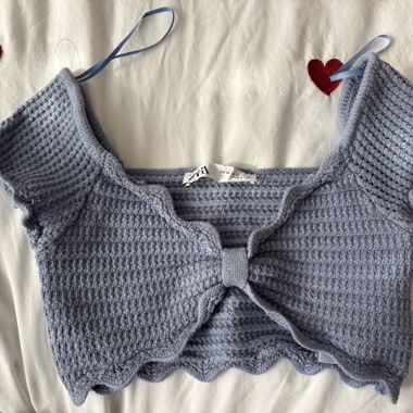 Boléro en maille Zara bleu