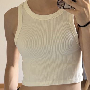 Weisses geripptes Crop Top
