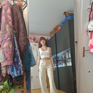 White baggy jeans