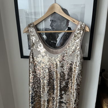 Pailetten Kleid gold