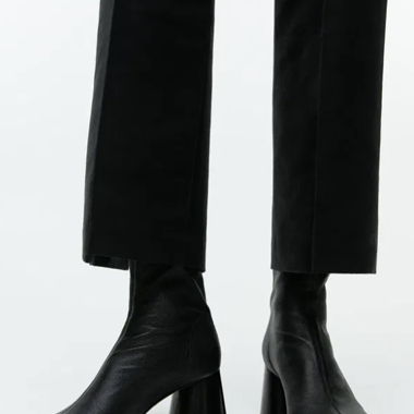 Arket Stretch-Leather Sock Boots – Black, EU 40