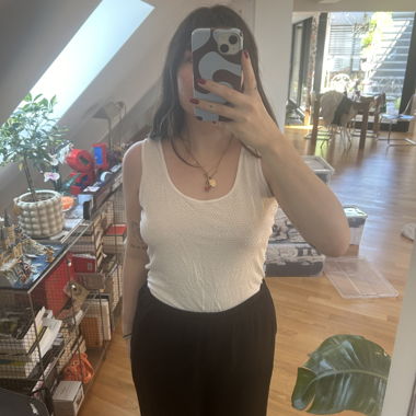 Haut à paillettes Calvin Klein blanc M