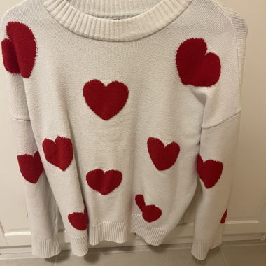 White Heart Sweater