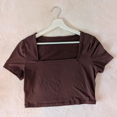T-Shirt, cropped, braun