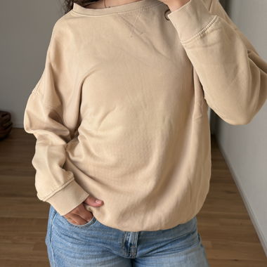 Beiger Sweatshirt-Pullover