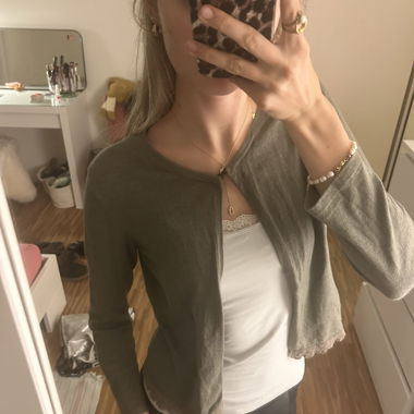 Green wool cardigan 