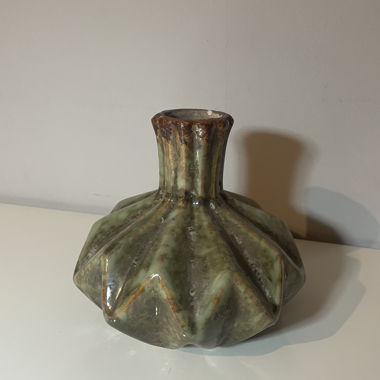 Vase olive/orange