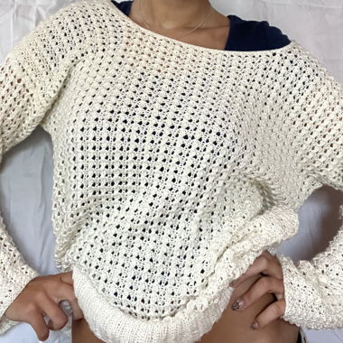 Maglione in maglia trasparente