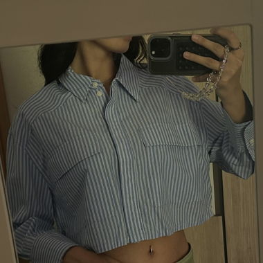 Chemise rayé crop top