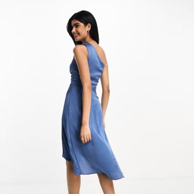 Midikleid Staubblau