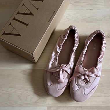 VIVAIA Pink Satin Flats Ballerina Sneakers EU 39