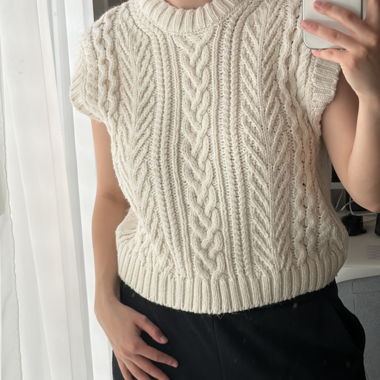Gilet en maille crème