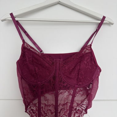 Burgundy Lace Lingerie Top
