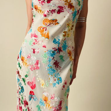 Butterfly Flower Dress Silk