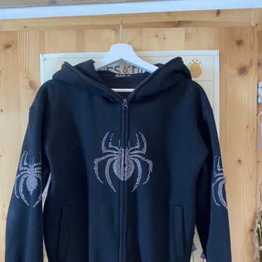 Black Zipper with rhinestones