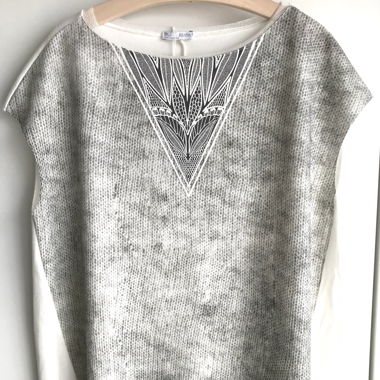 Neues Zara Top grau/weiß
