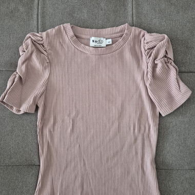Pink Ribbed T-Shirt XXS