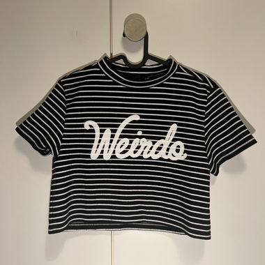 Streifen cropped T-Shirt