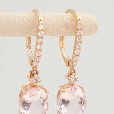 Ohrringe 14K Rotgold, Diamant 0.18ct, MO 4.71ct