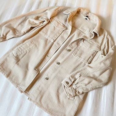 Giacca in camoscio bianco crema
