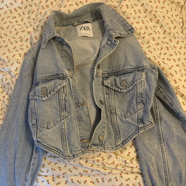 Giacca in denim ZARA azzurro chiaro