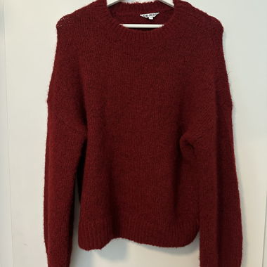 Red fuzzy sweater
