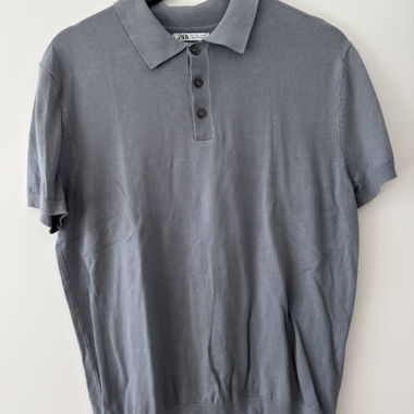Polo ZARA gris/bleu
