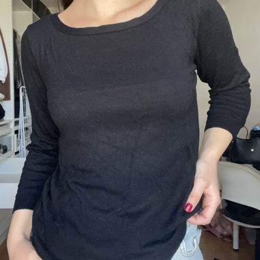 schwarze basic bluse