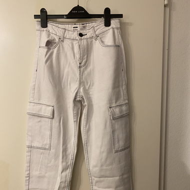 Bershka Jeans Baggy weiss